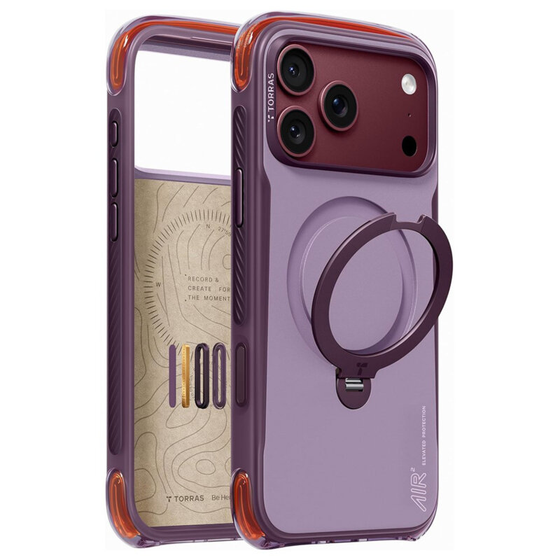 Husa iPhone 17 Pro Torras Ostand Q3 Air Pro, mov