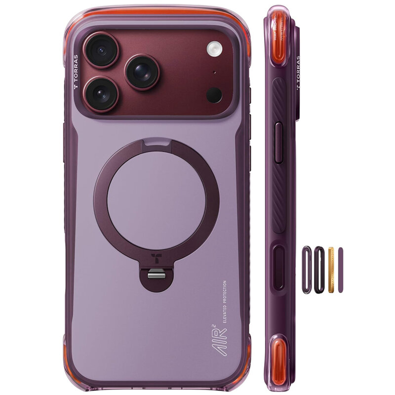 Husa iPhone 17 Pro Torras Ostand Q3 Air Pro, mov