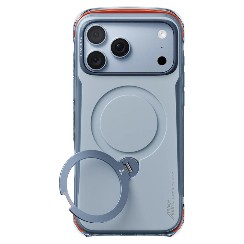 Husa iPhone 17 Pro Torras Ostand Q3 Air Pro, bleu