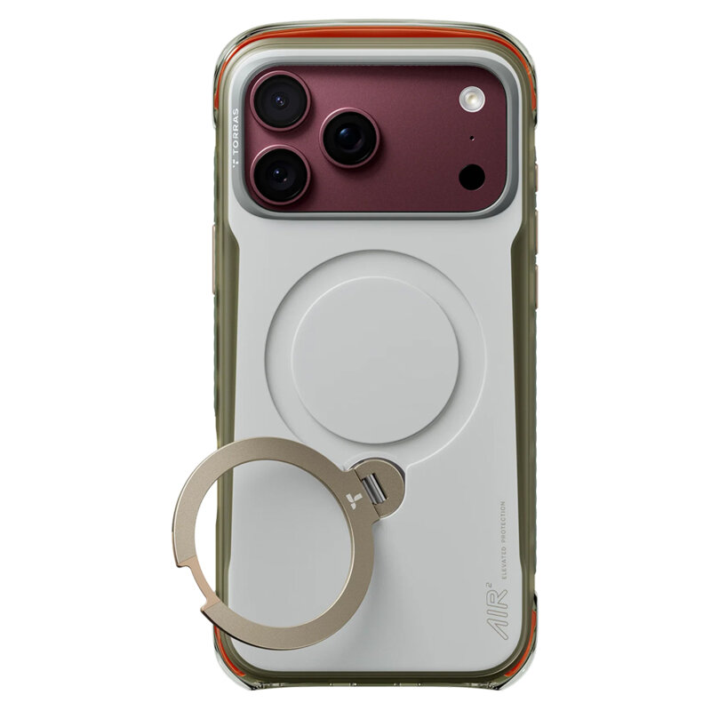 Husa iPhone 17 Pro Torras Ostand Q3 Air Pro, alb