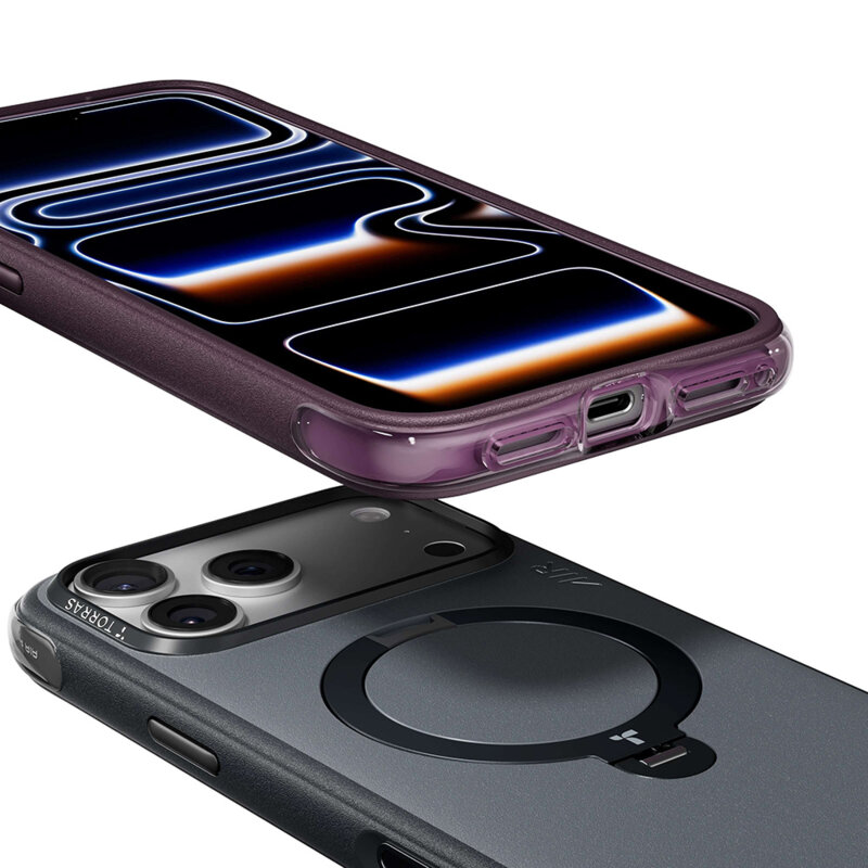 Husa iPhone 17 Pro Max Torras Ostand Q3 Air Essential, mov