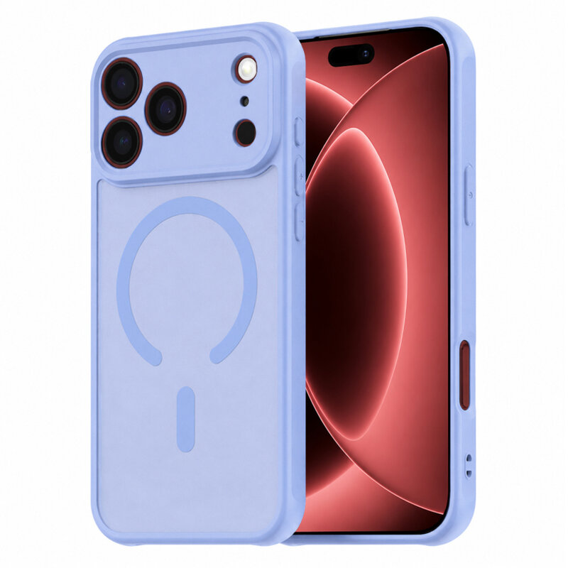 Husa iPhone 17 Pro Max Techsuit HaloFrost II MagSafe, bleu