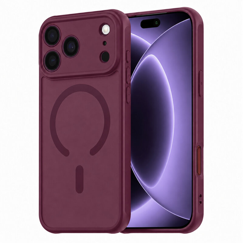 Husa iPhone 17 Pro Techsuit HaloFrost II MagSafe, burgundy
