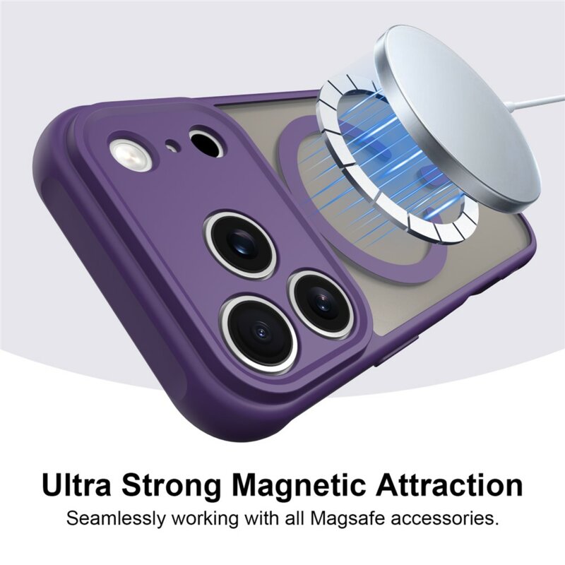 Husa iPhone 17 Pro Max Techsuit HaloFrost II MagSafe, burgundy