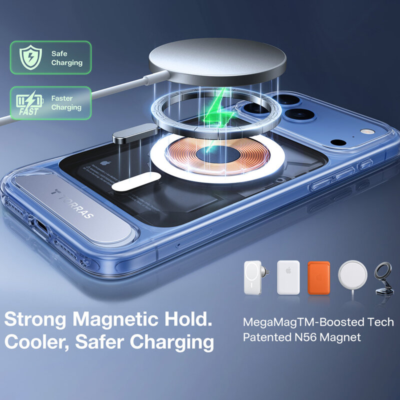 Husa iPhone 18 Pro Torras Ostand L1 Guardian, transparenta