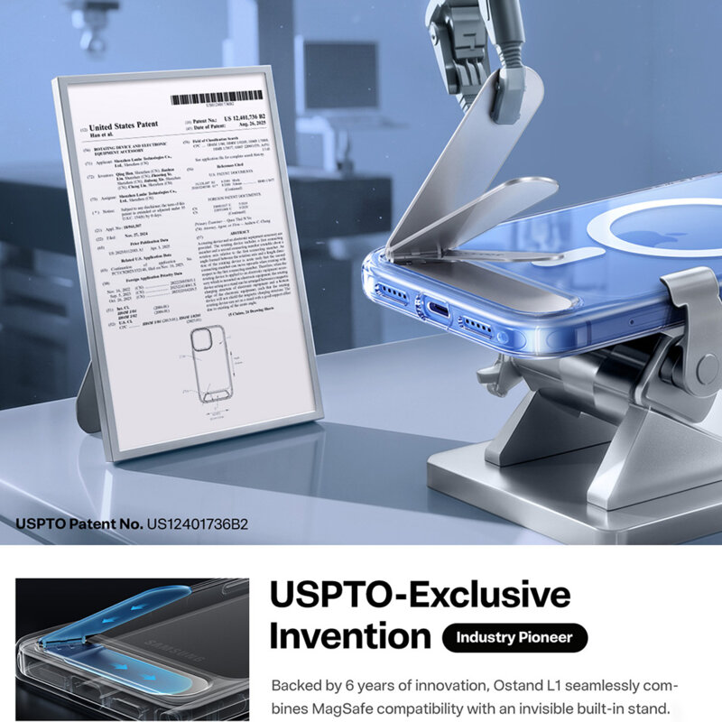 Husa iPhone 18 Pro Torras Ostand L1 Guardian, transparenta