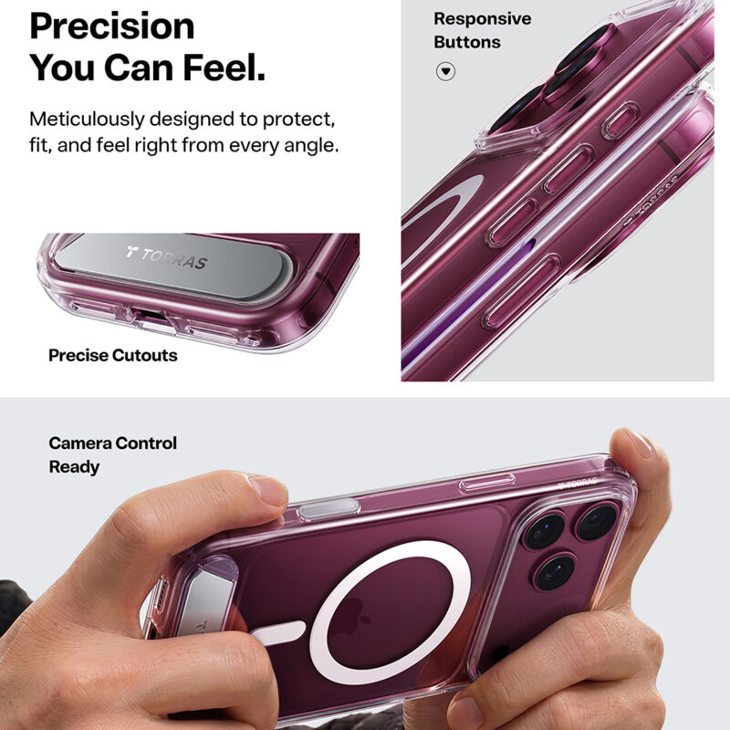 Husa iPhone 18 Pro Max Torras Ostand L1 Guardian, transparenta