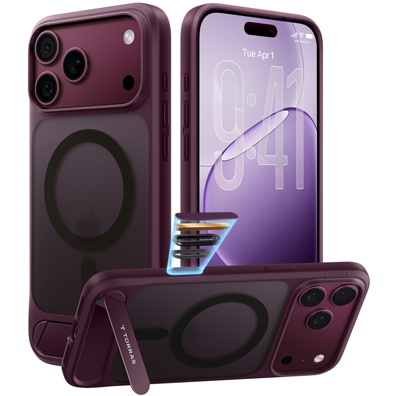 Husa iPhone 18 Pro Torras Ostand L1 Guardian, mov