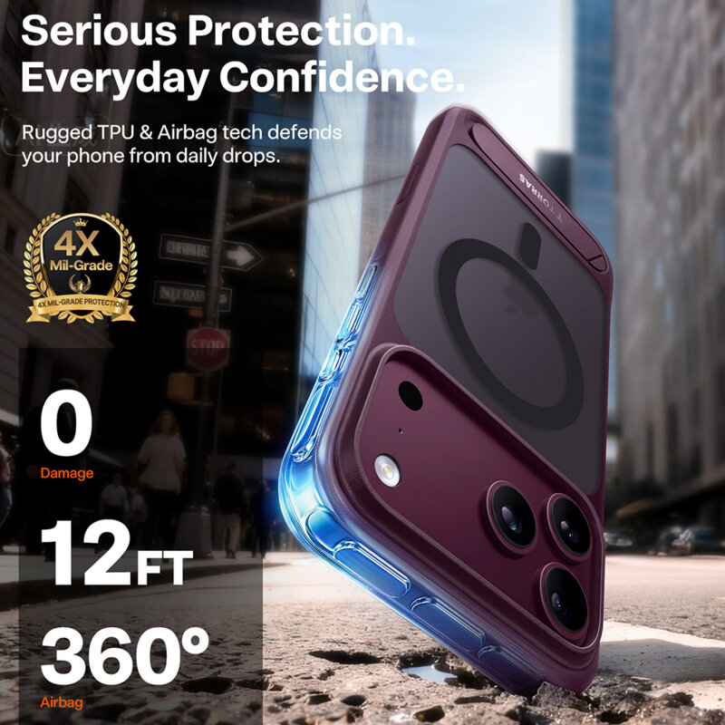 Husa iPhone 17 Pro Torras Ostand L1 Guardian, mov