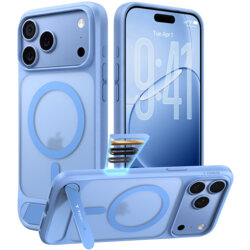 Husa iPhone 17 Pro Torras Ostand L1 Guardian, albastru