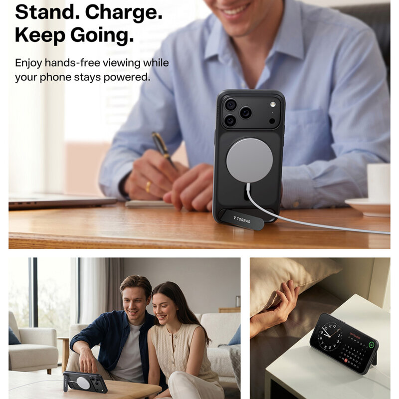 Husa iPhone 18 Pro Max Torras Ostand L1 Guardian, negru