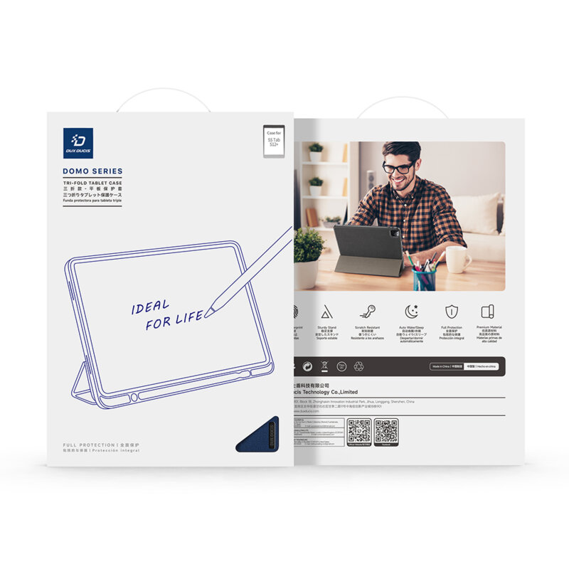 Husa Samsung Galaxy Tab S12 Plus cu suport S Pen Dux Ducis Domo Series, albastru