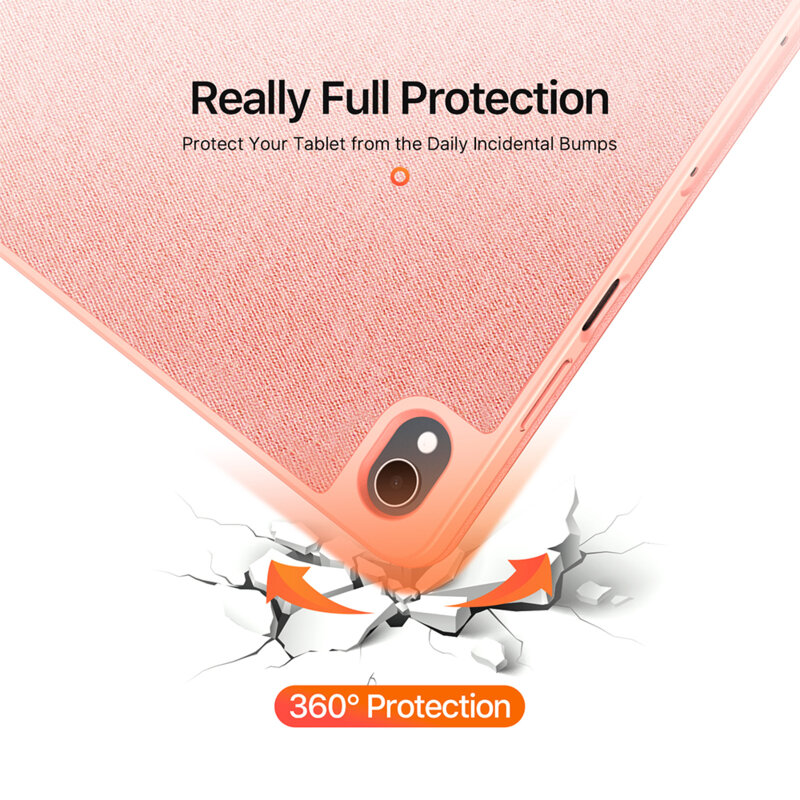 Husa Samsung Galaxy Tab S12 Plus cu suport S Pen Dux Ducis Domo Series, roz