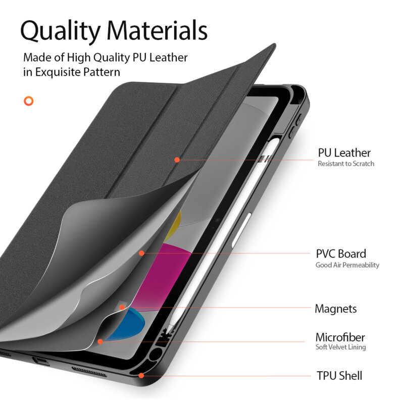 Husa iPad 11 (2025) Dux Ducis Domo Series, roz