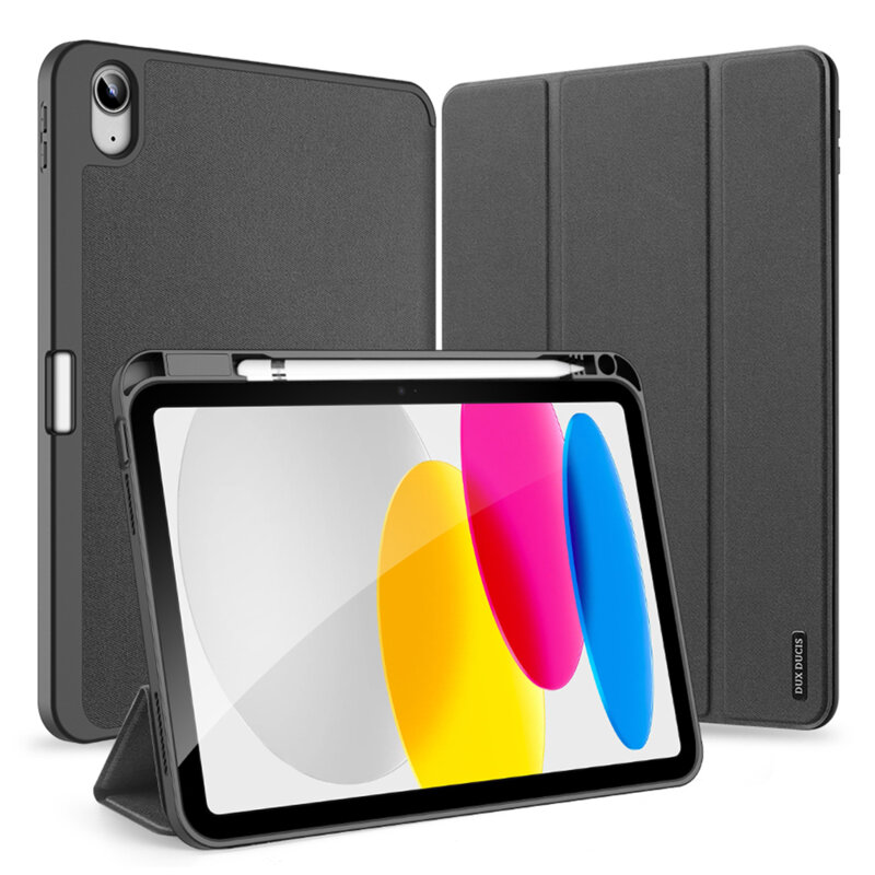 Husa iPad 10 (2022) 10.9 cu suport stylus Dux Ducis Domo Series, negru