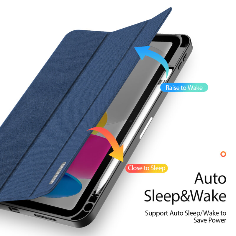 Husa iPad 10 (2022) 10.9 cu suport stylus Dux Ducis Domo Series, negru