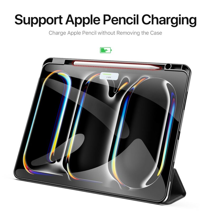 Husa iPad Pro 13 (2024) cu suport stylus Dux Ducis Domo Series, negru