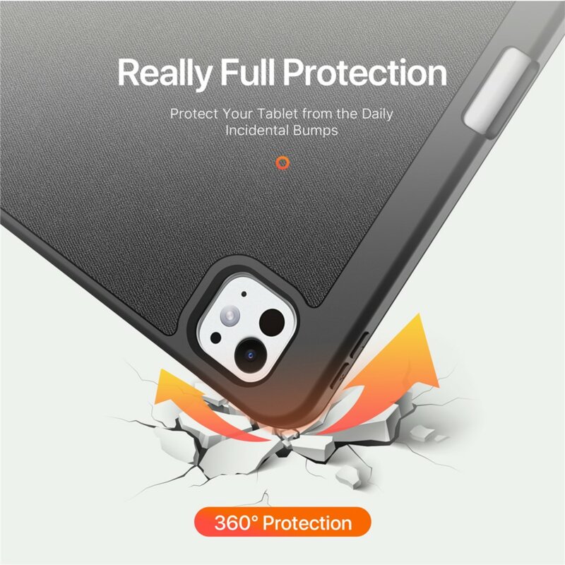 Husa iPad Pro 13 (2024) cu suport stylus Dux Ducis Domo Series, negru