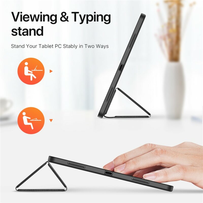 Husa iPad Pro 13 (2024) cu suport stylus Dux Ducis Domo Series, negru