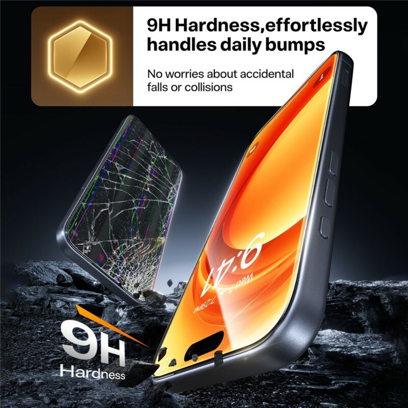 Folie sticla iPhone 17 Pro Torras HD Shield, negru