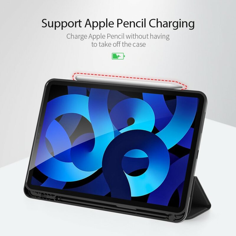 Husa iPad Air 5 (2022) cu suport stylus Dux Ducis Domo Series, negru