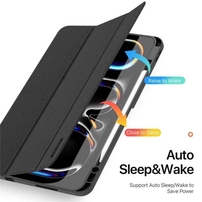 Husa iPad Pro 13 (2025) cu suport stylus Dux Ducis Domo Series, negru
