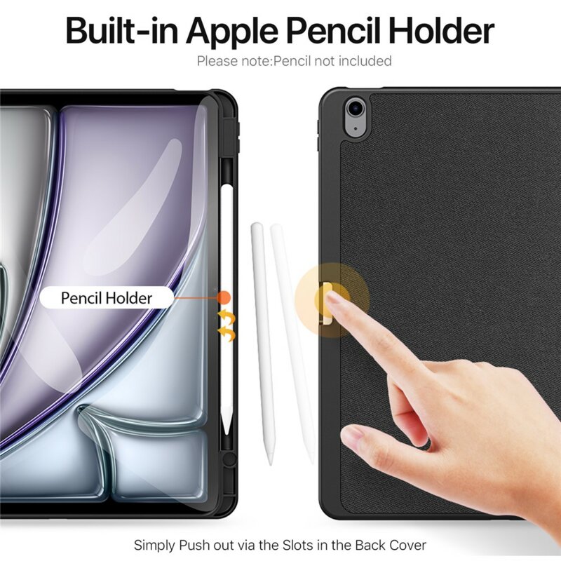 Husa iPad Air 13 (2026) cu suport stylus Dux Ducis Domo Series, negru