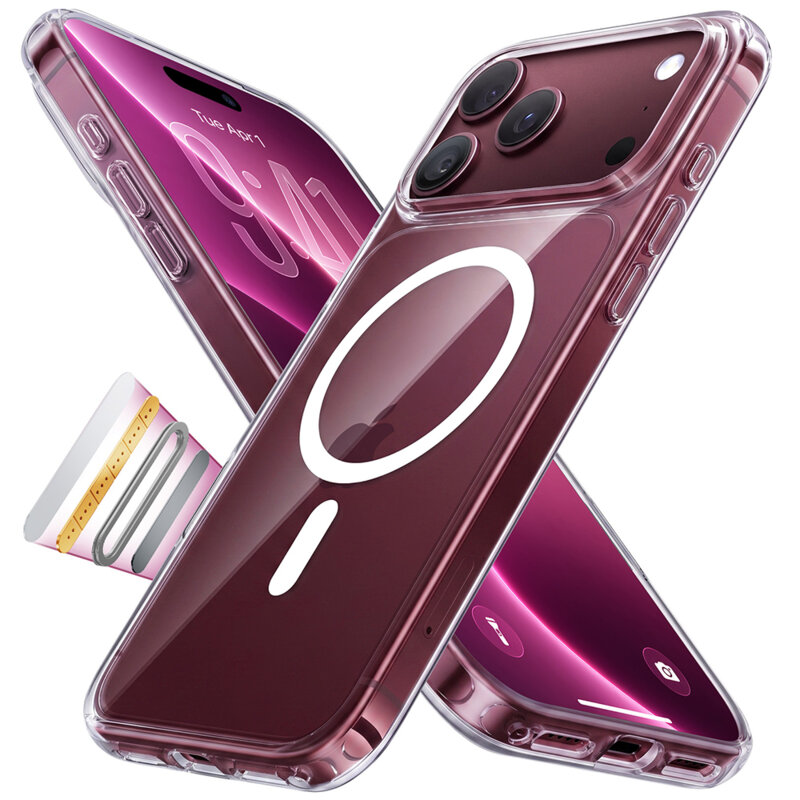 Husa iPhone 18 Pro Torras Guardian Magnetic Series, transparenta