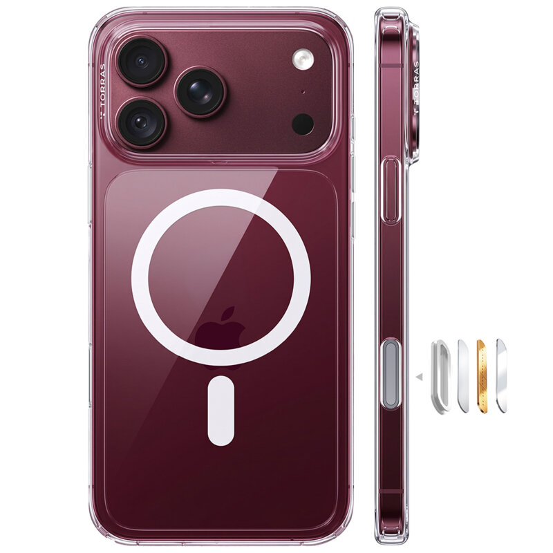 Husa iPhone 17 Pro Torras Guardian Magnetic Series, transparenta