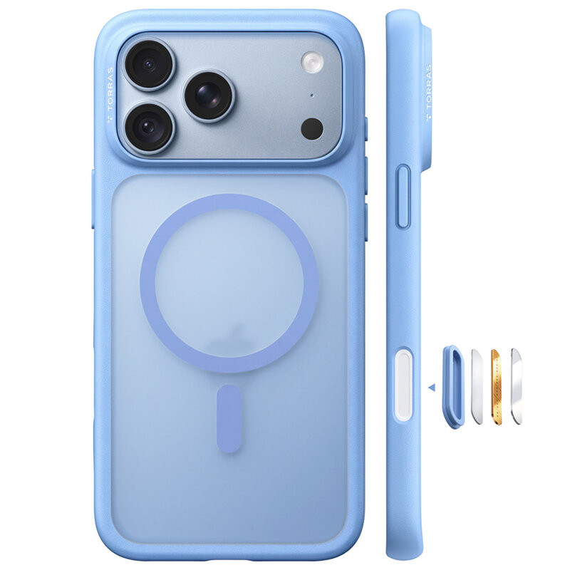 Husa iPhone 17 Pro Max Torras Guardian Magnetic Series, albastru