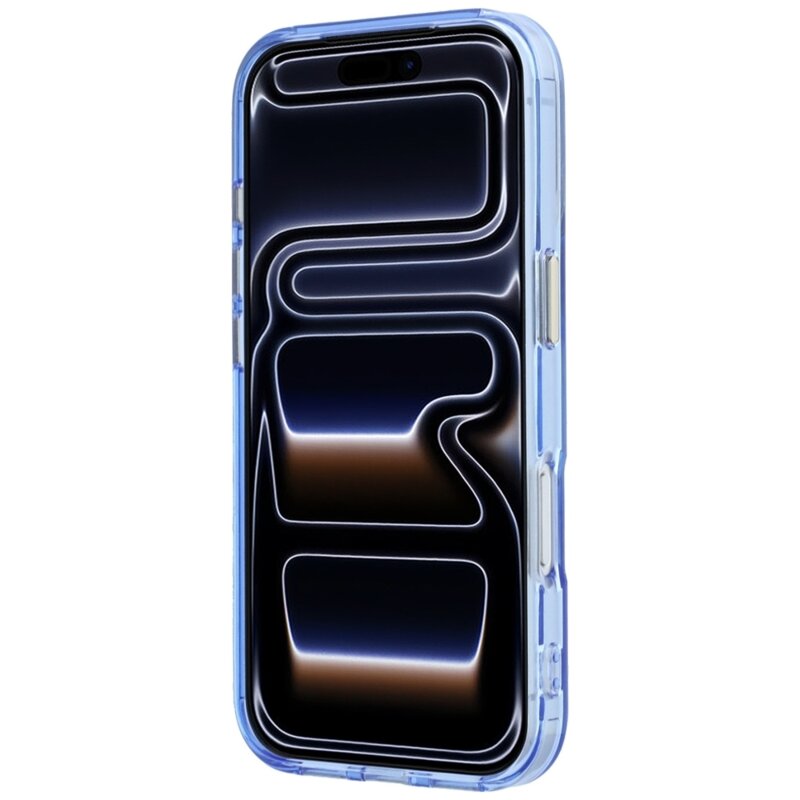 Husa Guess iPhone 17 Pro Max Ring Stand Script Metal Logo MagSafe, bleu, GUHMP18X6HCCMSB