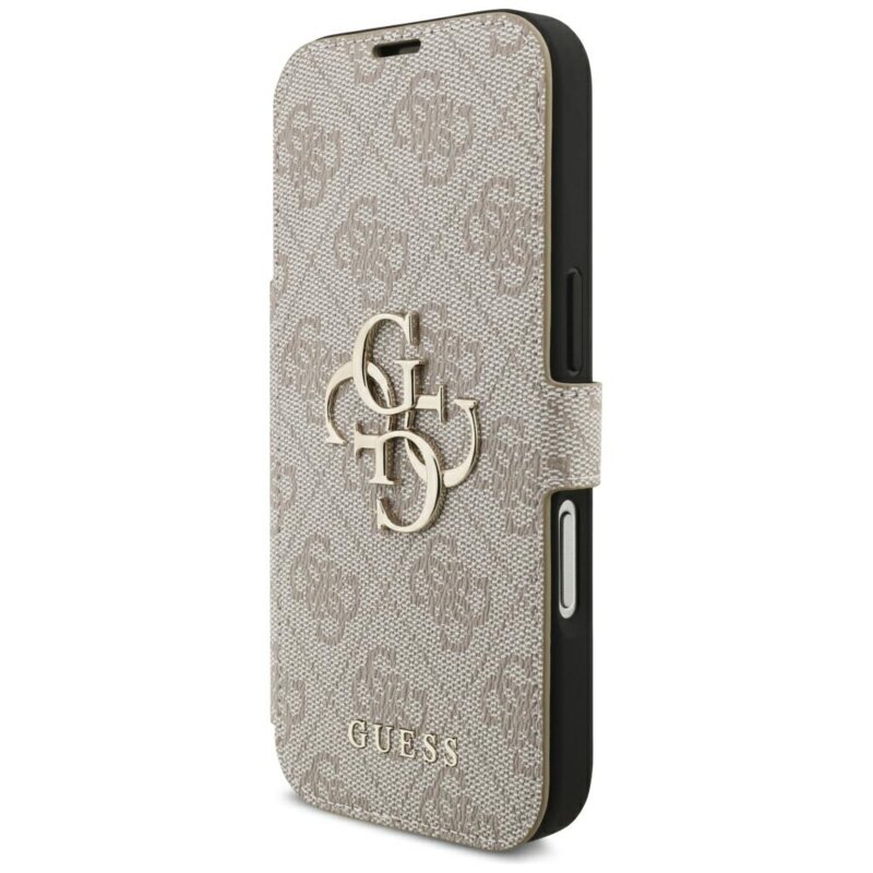 Husa tip carte iPhone 17 Pro Max Guess Book 4G Metal Logo, roz, GUBKP18X4GMGPI