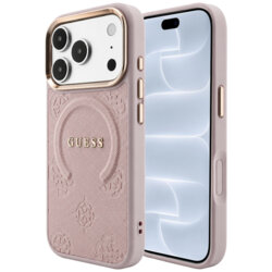 Husa Guess Saffiano Peony & Ring MagSafe iPhone 18 Pro, roz, GUHMP18LPSAMSECP