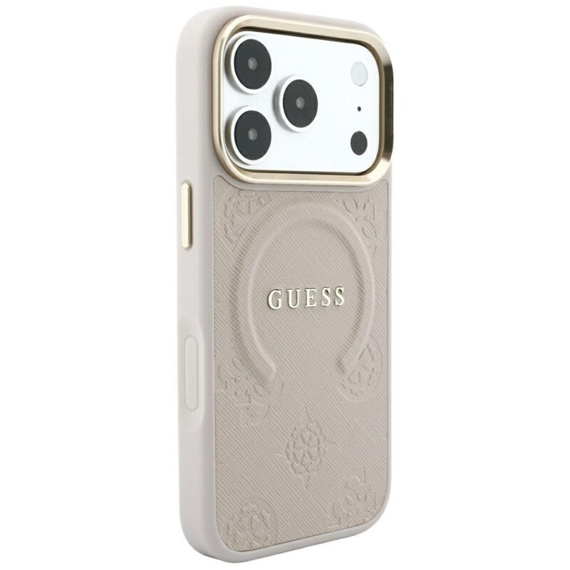 Husa Guess Saffiano Peony & Ring MagSafe iPhone 17 Pro Max, roz, GUHMP18XPSAMSECP