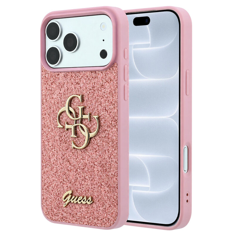 Husa Guess Glitter iPhone 18 Pro cu sclipici, roz, GUHCP18LHG4SGP