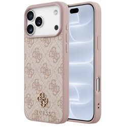 Husa iPhone 18 Pro Guess 4G Small & Classic MagSafe, roz, GUHMP18LP4SM4MP
