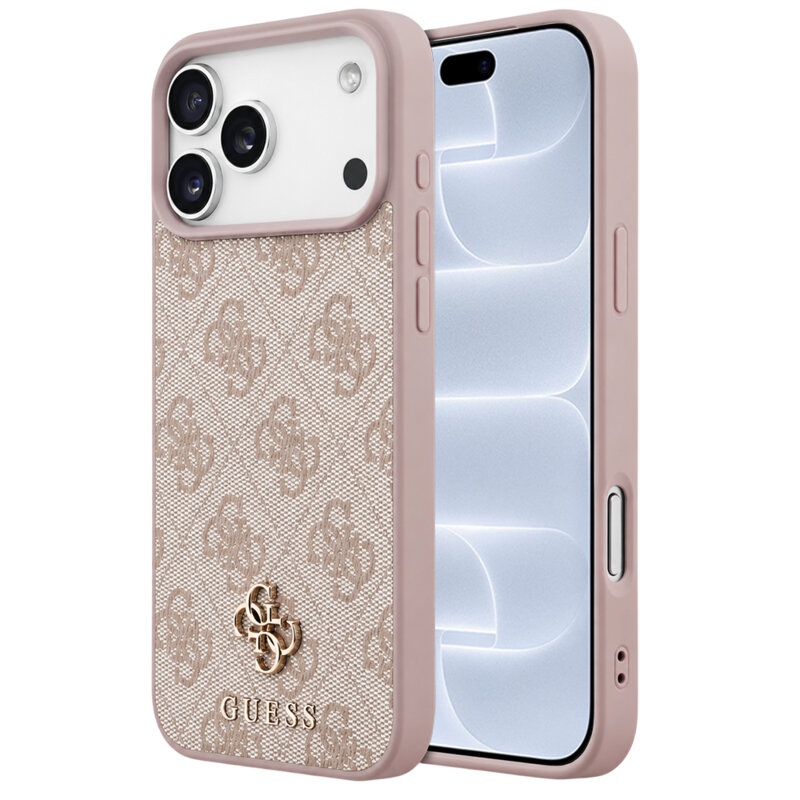 Husa iPhone 18 Pro Guess 4G Small & Classic MagSafe, roz, GUHMP18LP4SM4MP