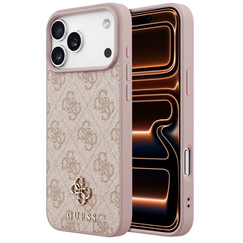 Husa originala Guess iPhone 17 Pro Max 4G Small & Classic MagSafe, roz, GUHMP18XP4SM4MP