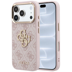 Husa originala Guess iPhone 18 Pro Hardcase 4G Big Strass Logo, roz, GUHCP18L6P4DSMLP