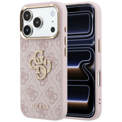 Husa originala Guess iPhone 17 Pro Hardcase 4G Big Strass Logo, roz, GUHCP18L6P4DSMLP