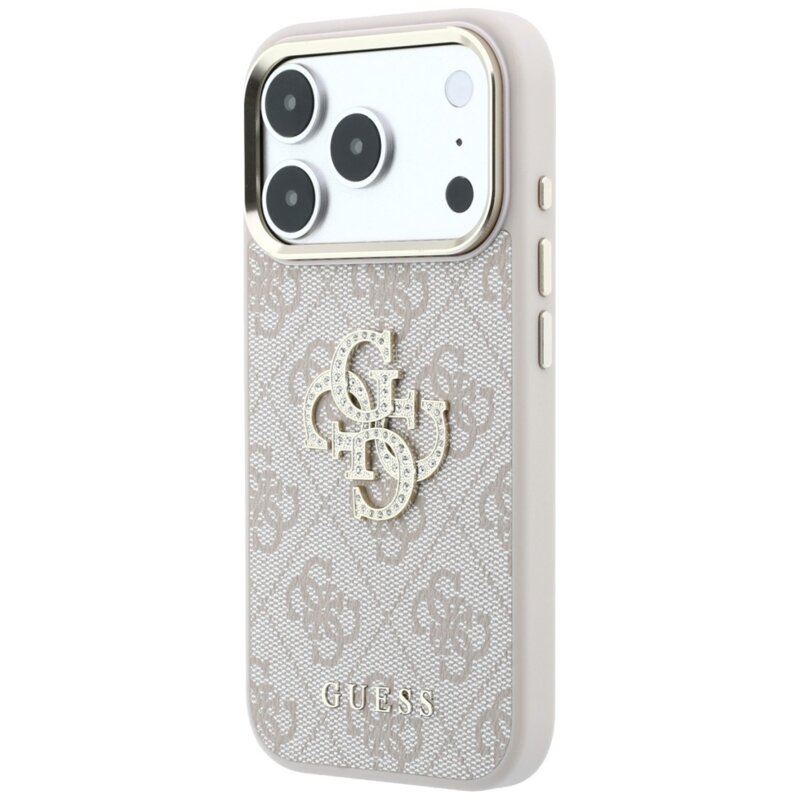 Husa originala Guess iPhone 17 Pro Hardcase 4G Big Strass Logo, roz, GUHCP18L6P4DSMLP