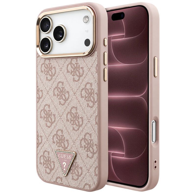 Husa originala Guess iPhone 18 Pro Max Hardcase 4G Triangle Logo MagSafe, roz, GUHMP18XP4GTDGMP