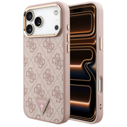 Husa originala Guess iPhone 17 Pro Max Hardcase 4G Triangle Logo MagSafe, roz, GUHMP18X6PGSU4EP