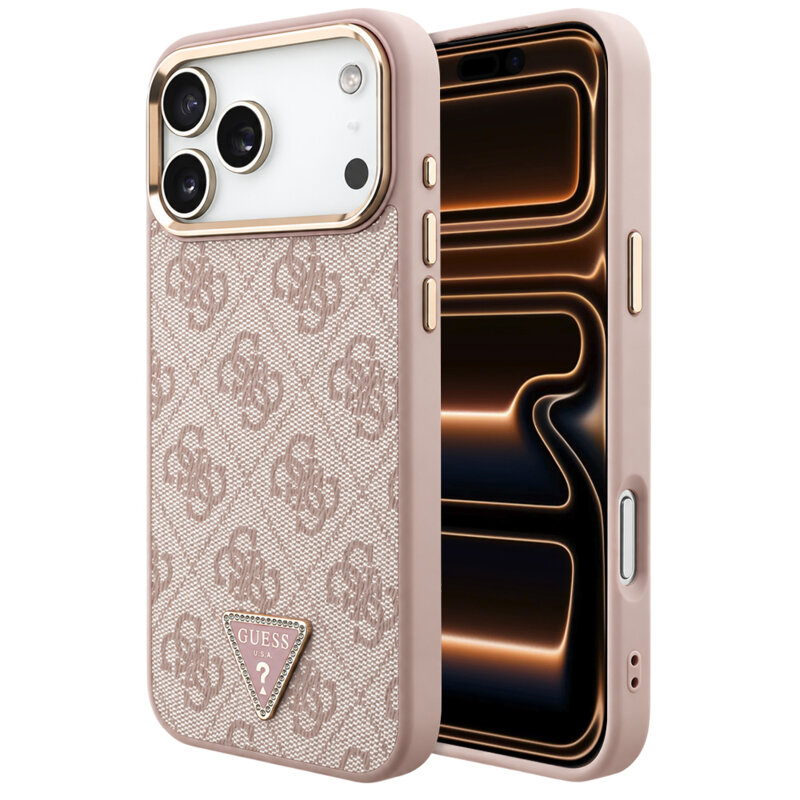 Husa originala Guess iPhone 17 Pro Max Hardcase 4G Triangle Logo MagSafe, roz, GUHMP18X6PGSU4EP