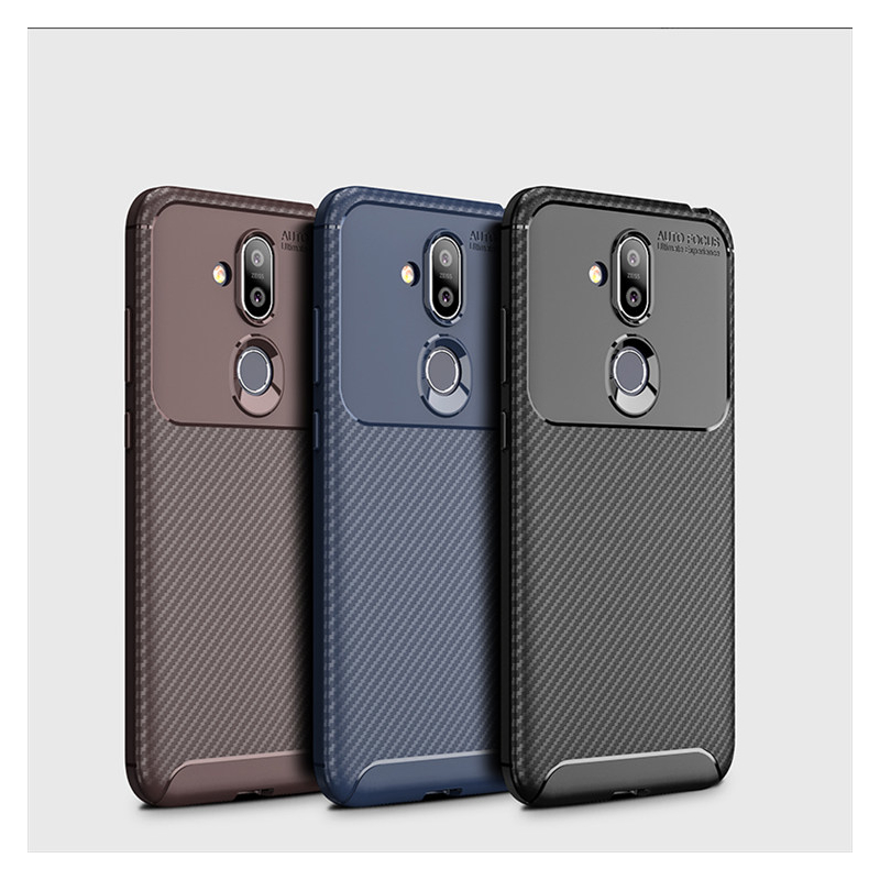 Husa Nokia 7.1 Techsuit Carbon Skin Negru