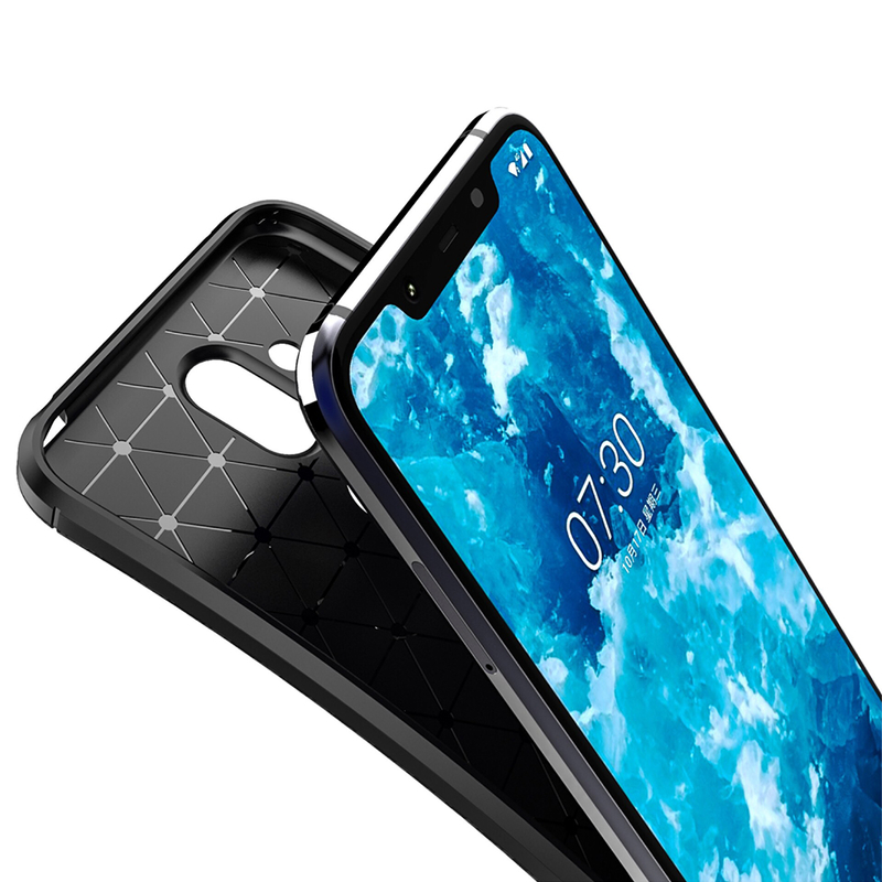 Husa Nokia 7.1 Techsuit Carbon Skin Negru