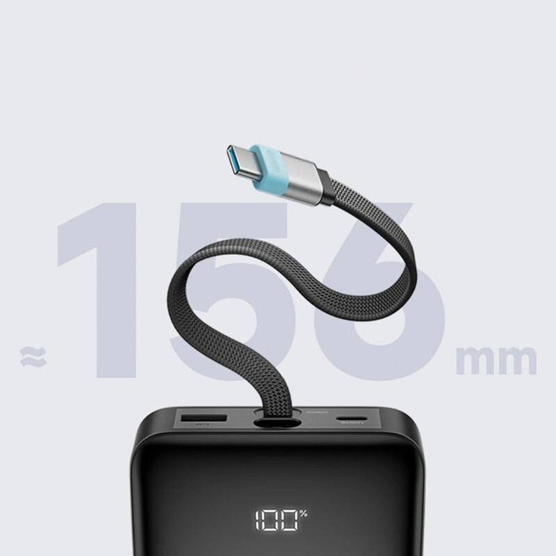 Baterie externa cu cablu Type-C 120W, 25000mAh Cuktech, gri, LPB252N