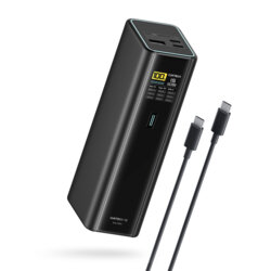 Baterie 20000mAh, 210W cu cablu USB-C 240W Cuktech, negru, PB200U