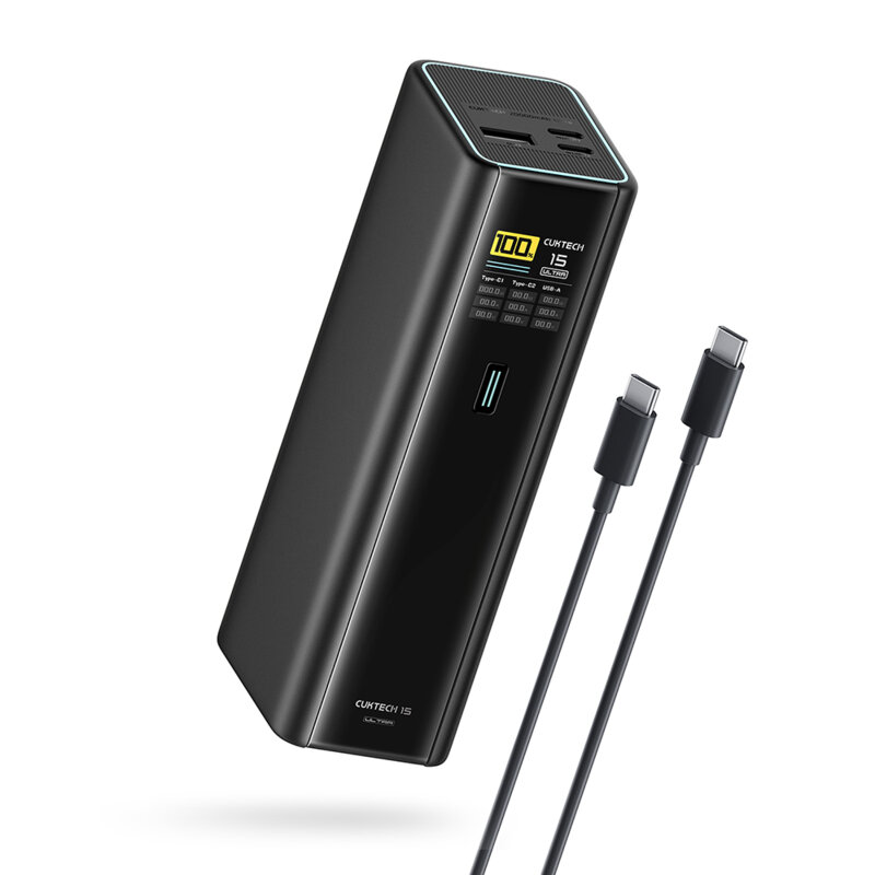 Baterie 20000mAh, 210W cu cablu USB-C 240W Cuktech, negru, PB200U