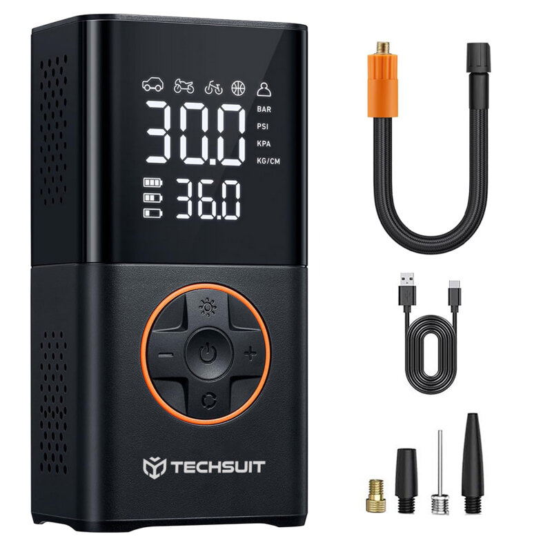Compresor auto, baterie externa 4000mAh Techsuit AI1, negru